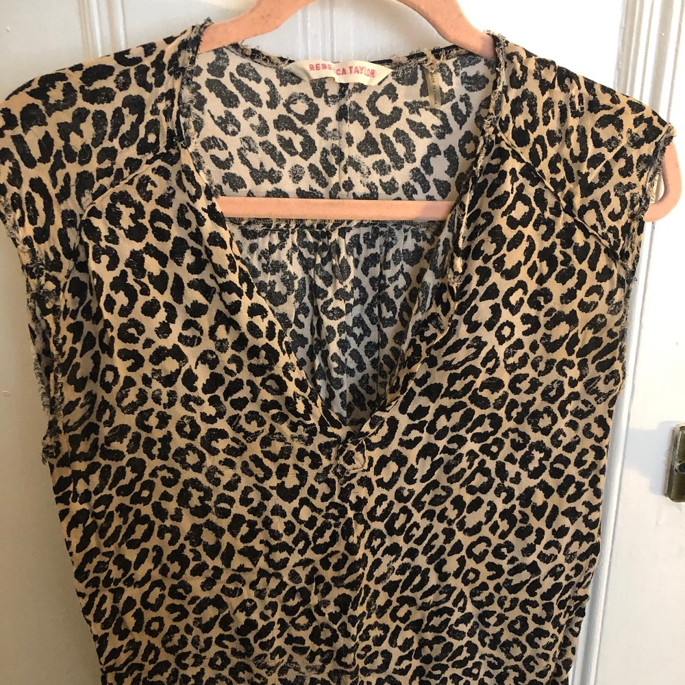 Rebecca Taylor, sleeveless Leopard print top, size 2